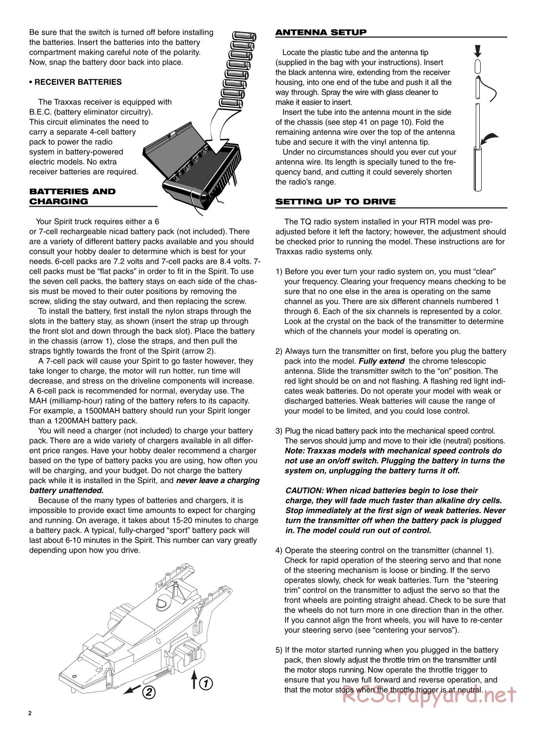 Traxxas - Spirit (1995) - Manual - Page 2